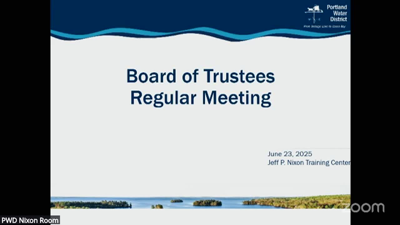Thumbnail image for Portland Water District Business Meeting - June 23 2025