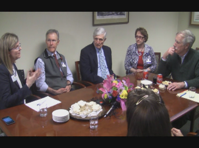 Thumbnail image for Maine Social Justice - Senator Angus King meets staff at RedingtonFairview Hospital